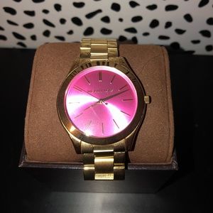 Michael Kors Pink & Gold Watch